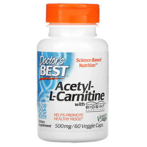 Doctor's Best Acetyl-L-Carnitine with Biosint Carnitines, 500 mg, 60 Veggie Caps
