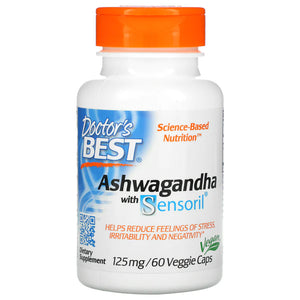 Doctor's Best Ashwagandha with Sensoril, 125 mg, 60 Veggie Caps