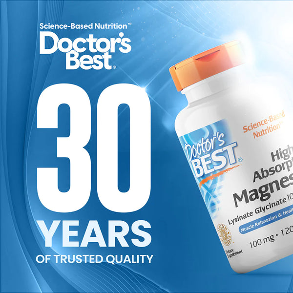 Doctor's Best High Absorption Magnesium, 100 mg, 120 Tablets