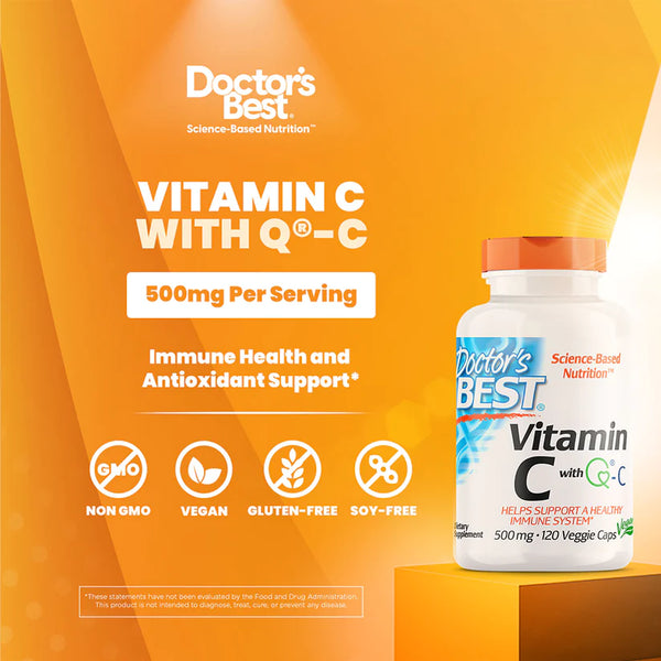 Doctor's Best Vitamin C with Q-C, 500 mg, 120 Veggie Caps