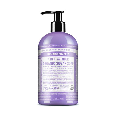 Dr. Bronner's 4-in-1 Lavender Organic Sugar Soap Pump 355ml