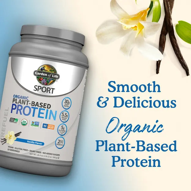 Garden of Life SPORT Organic Plant-Based Protein Powder - Vanilla