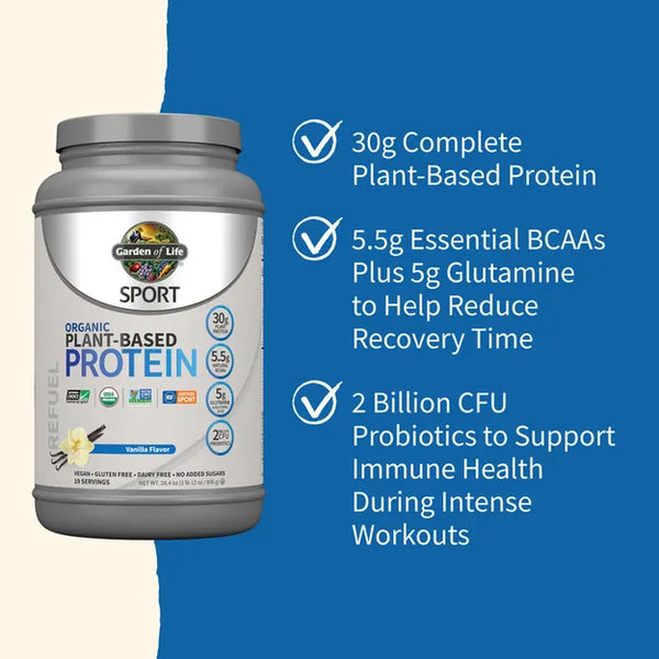 Garden of Life SPORT Organic Plant-Based Protein Powder - Vanilla