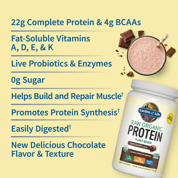 Garden of Life Raw Organic Protein Powder - Chocolate 620gm