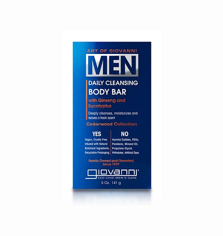 Giovanni MEN Daily Cleansing Body Bar- with Ginseng & Eucalyptus