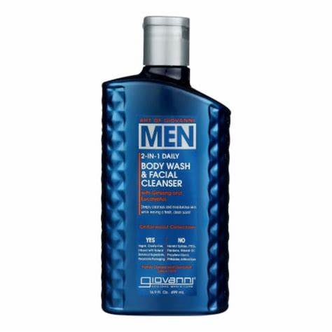 Giovanni MEN 2-in-1 Daily Body Wash & Facial Cleanser - with Ginseng & Eucalyptus