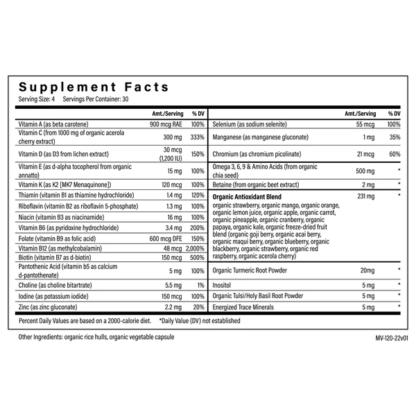 Global Healing Organic Multivitamin with Minerals