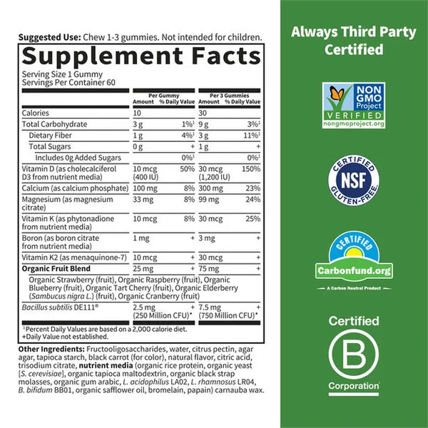 Garden of Life Vitamin Code Calcium & Magnesium 60 Gummies