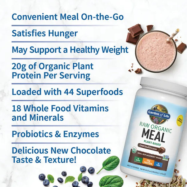 Garden of Life Raw Organic Meal Replacement Protein Powder - Chocolate 1078gm
