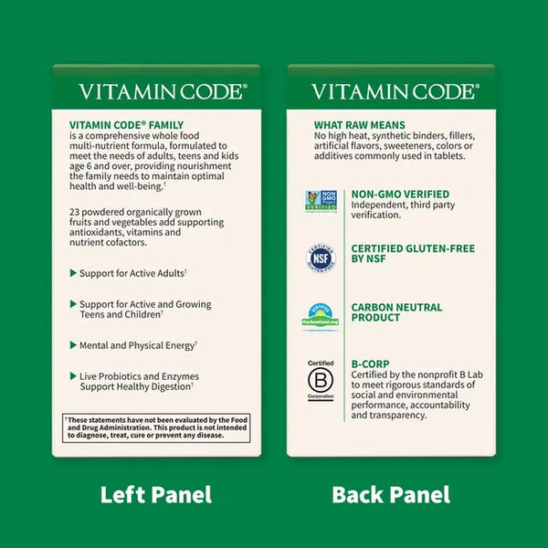 Garden of Life Vitamin Code Family Multivitamin 120 V Capsules
