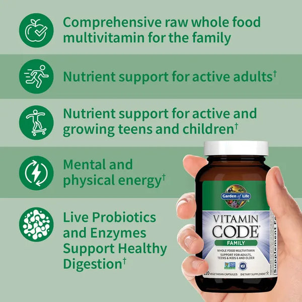 Garden of Life Vitamin Code Family Multivitamin 120 V Capsules