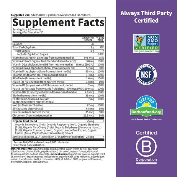 Garden of Life Vitamin Code Prenatal with Iron & Folic Acid 60 Gummies