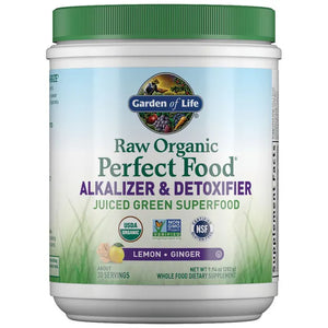 Garden of Life Raw Organic Perfect Food Alkalizer and Detoxifier Lemon-Ginger (282g) Powder