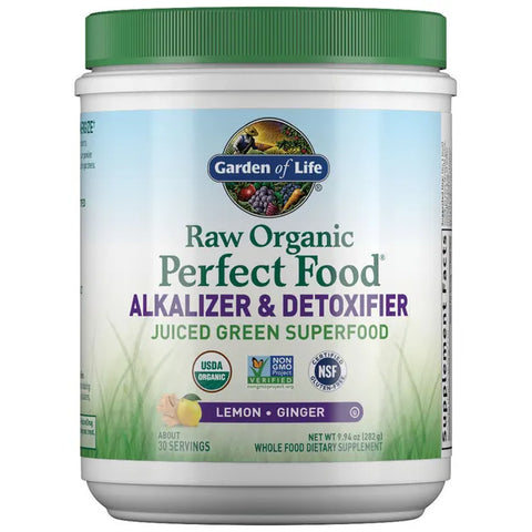 Garden of Life Raw Organic Perfect Food Alkalizer and Detoxifier Lemon-Ginger (282g) Powder