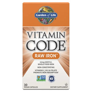 Garden of Life Vitamin Code Raw Iron 30 Capsules