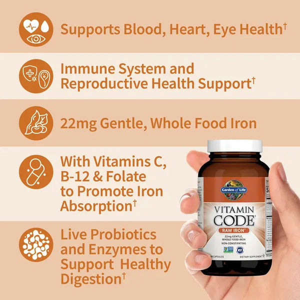 Garden of Life Vitamin Code Raw Iron 30 Capsules