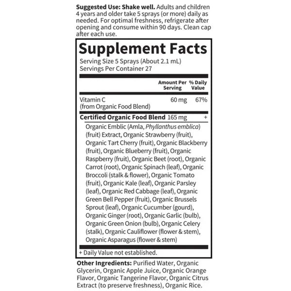 mykind Organics Vitamin C Organic Spray Orange Tangerine (58ml) Liquid