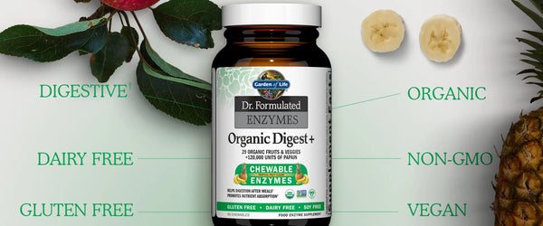 Garden of Life Dr. Formulated Enzymes Organic Digest+ Tropical Fruit Flavour 90 Chewables