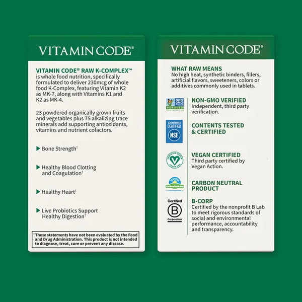 Garden of Life Vitamin Code Raw Vitamin K-Complex 60 Capsules