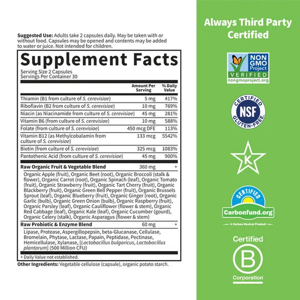 Garden of Life Vitamin Code Raw B-Complex 120 Capsules