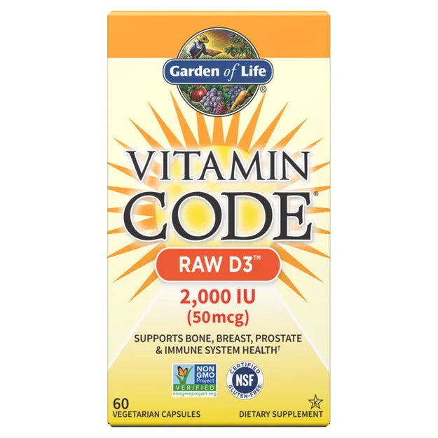 Garden of Life Vitamin Code Raw D3 2,000 IU 60 Capsules
