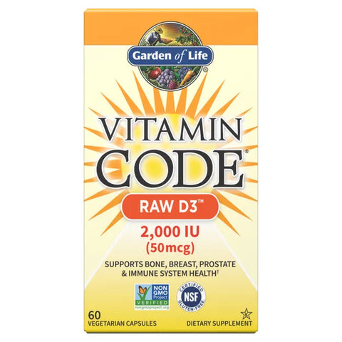 Garden of Life Vitamin Code Raw D3 2,000 IU 60 Capsules