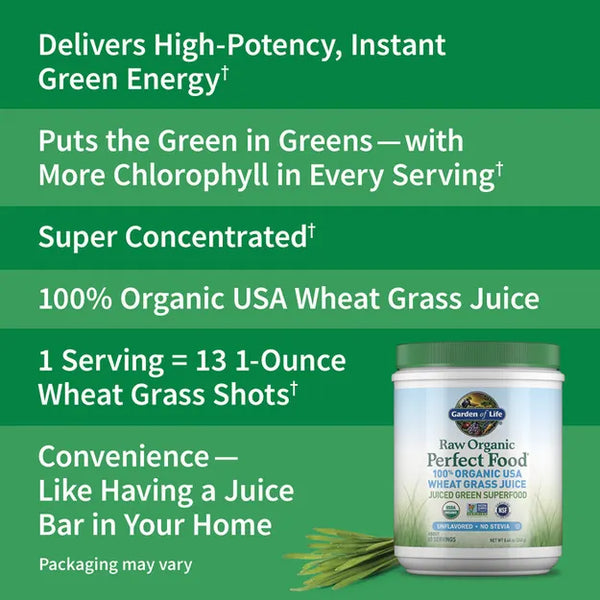 Garden of Life Raw Organic Perfect Food Wheat Grass Juice Powder 240gm