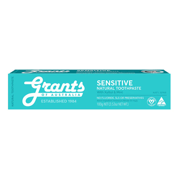 Grants Sensitive Natural Toothpaste - Fluoride Free - 100g