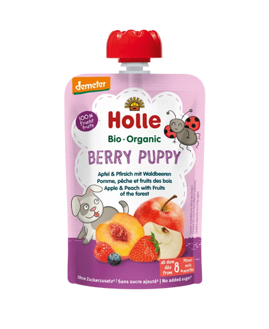 Holle Organic Berry Puppy – Apple & peach with fruits of the forest 100gm