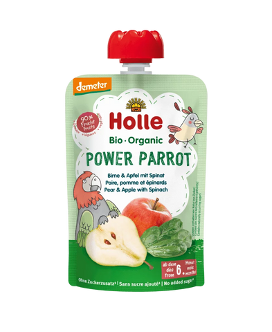Holle Organic Power Parrot – Pear & apple with spinach 100gm