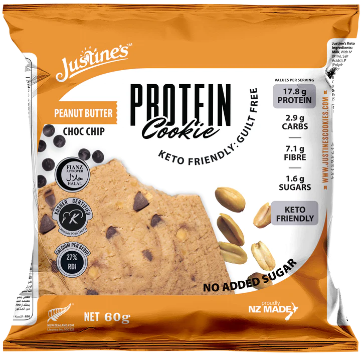 Justine's Keto Peanut Butter Choc Chip Protein Cookie 60g