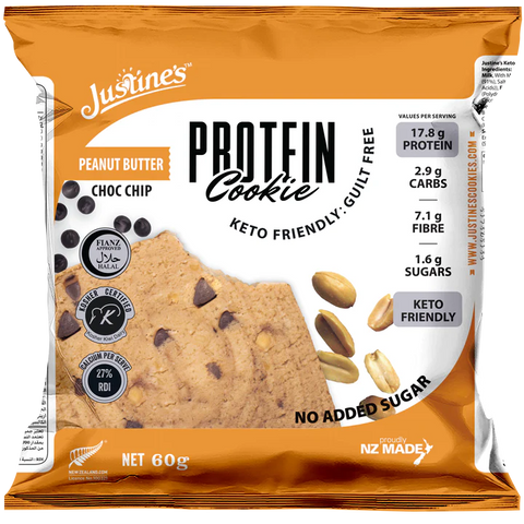 Justine's Keto Peanut Butter Choc Chip Protein Cookie 60g