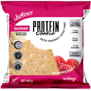 Justine's Keto Raspberry White Choc Protein Cookie 60g