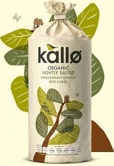 Kallo Organic Lightly Salted Wholegrain Rice Cakes 130gm.