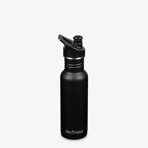Klean Kanteen Classic Water Bottle w Sport Cap 532ml - Black - 10% off