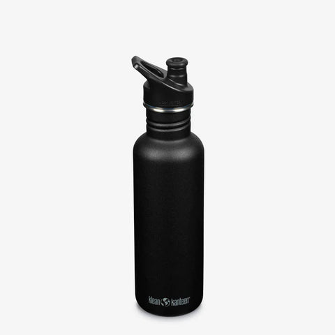 Klean Kanteen Classic Water Bottle w Sport Cap 800ml - Black - 10% off
