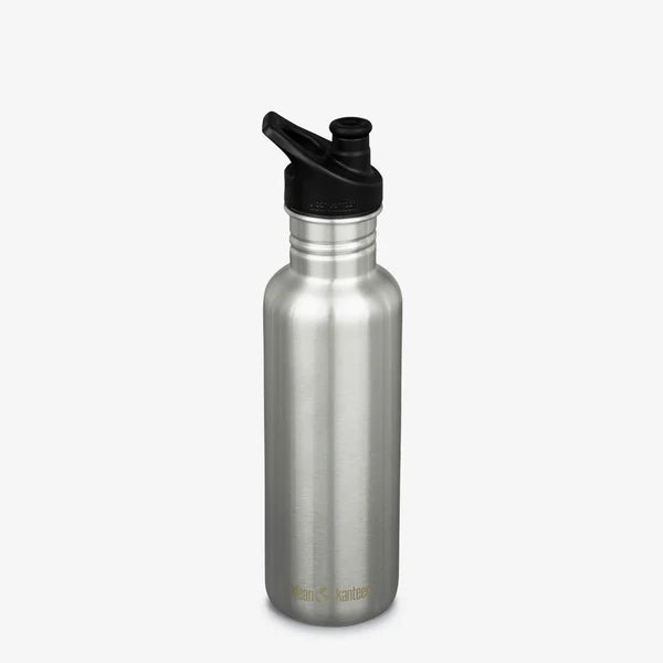 Klean Kanteen Classic Water Bottle w Sport Cap 800ml - Brushed Stainless