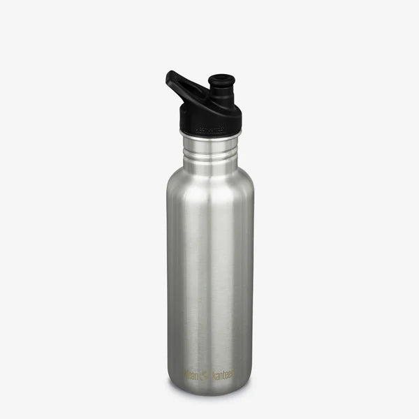 Klean Kanteen Classic Water Bottle w Sport Cap 800ml - Brushed Stainless - 10% off