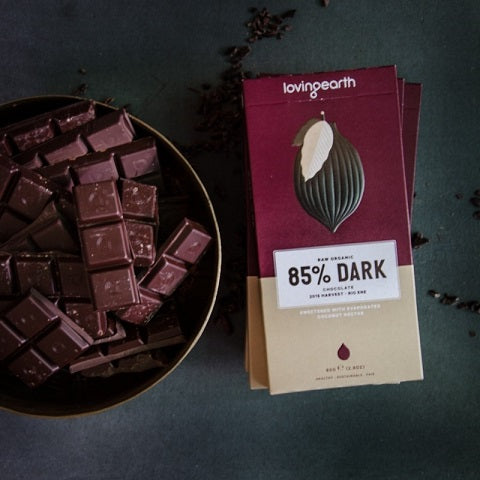 Loving Earth Choc Bar 85% Dark Chocolate 80gm