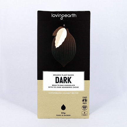 Loving Earth Choc Bar 72% Dark Chocolate 80gm