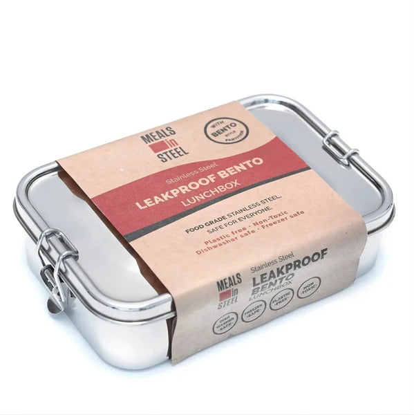 Meals In SteelLarge Leakproof Rectangular Lunchbox | Stainless Steel | 1400ml Bento Box