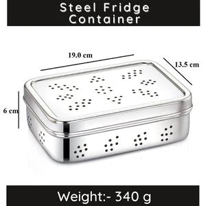 Meals In Steel Stainless Steel Rectangle Fridge Breathable Container