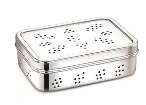 Meals In Steel Stainless Steel Rectangle Fridge Breathable Container
