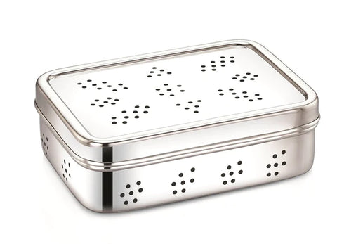 Meals In Steel Stainless Steel Rectangle Fridge Breathable Container