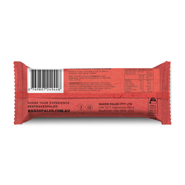 Naked Paleo Bar Choc Cherry Paleo Bar 40gr