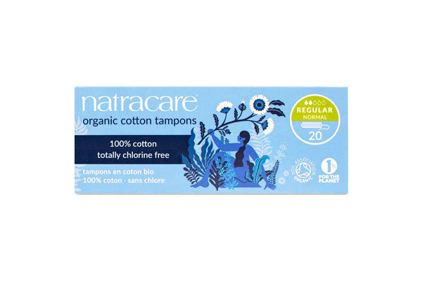 Natracare Non-Applicator Organic Cotton Tampons Regular 20pcs