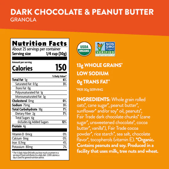 Nature's Path Dark Chocolate & Peanut Butter Granola 325gm