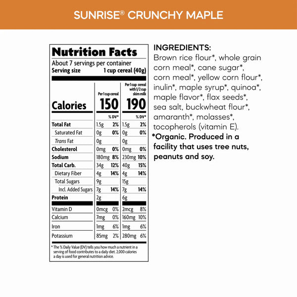 Nature's Path Sunrise Crunchy Maple Cereal 300gm