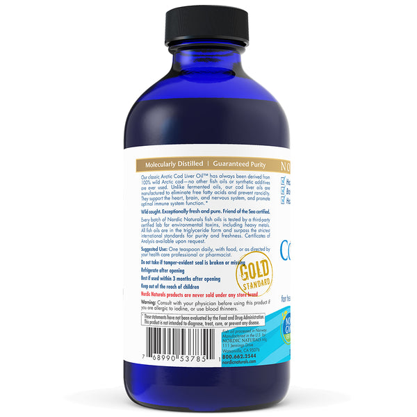 Nordic Naturals Arctic Cod Liver Oil Unflavoured 237ml