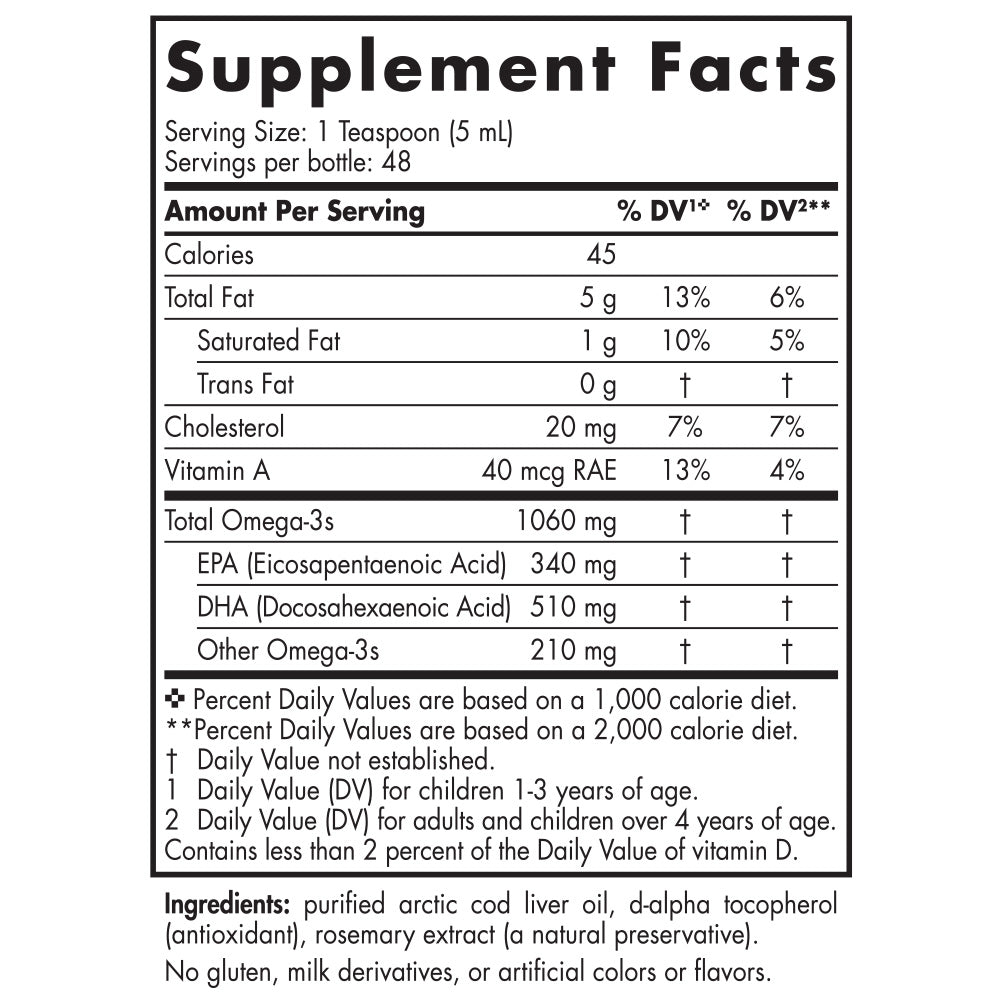Nordic Naturals Arctic Cod Liver Oil Unflavoured 237ml 237ml On-line ...